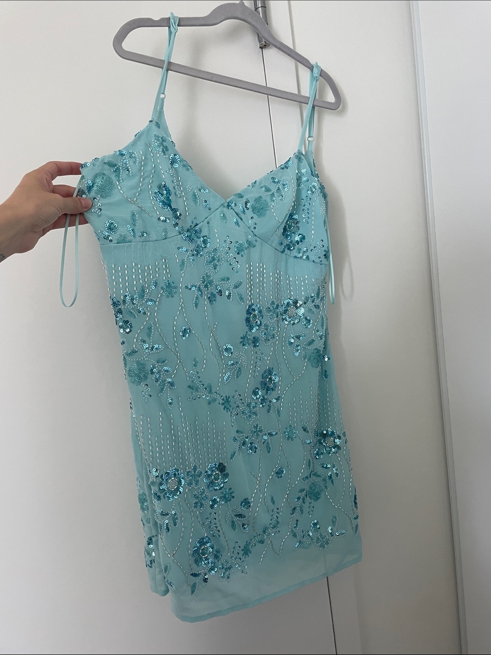 Aqua Sequin mini dress